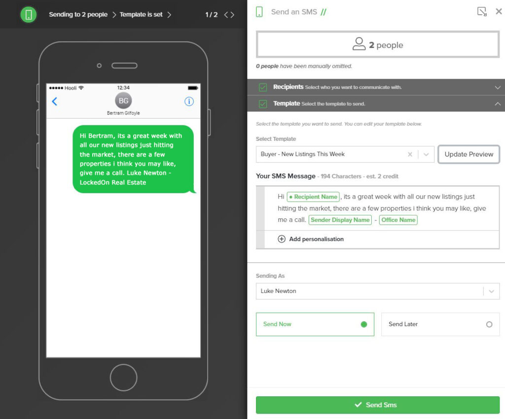 A screenshot of the LockedOn CRM