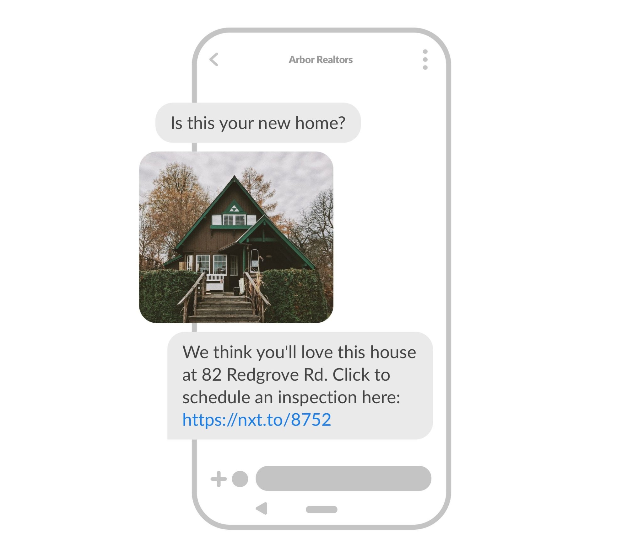 An example MMS sent by a real estate agency