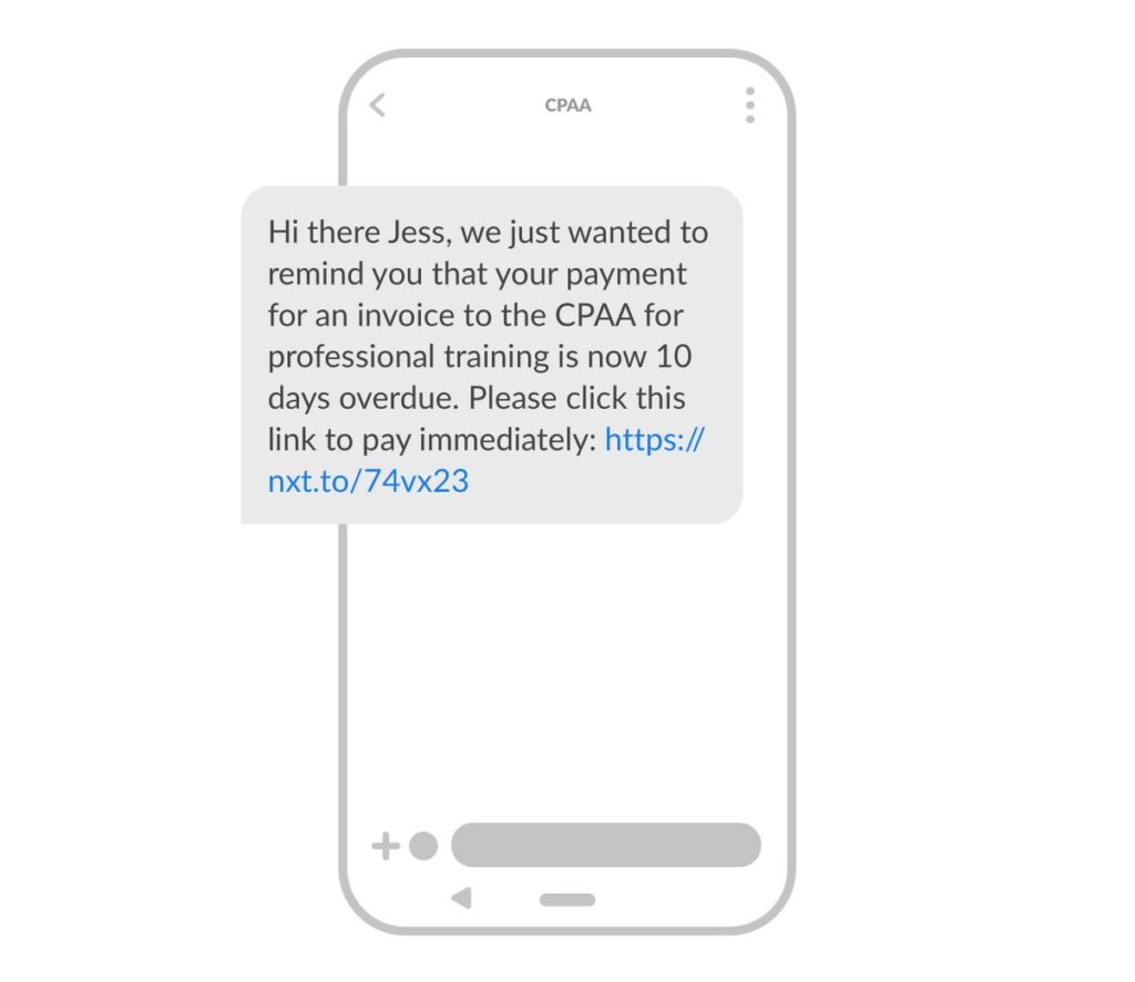 Membership or Invoice Payment SMS Template
