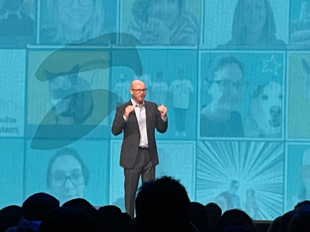 Evan Goldberg speaking at the SuiteWorld 2021 keynote
