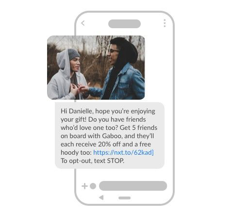 referral code for loyal customer via SMS