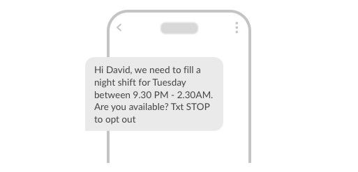 Rostering SMS template