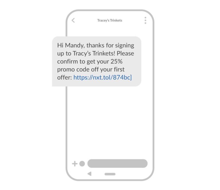 Tracey's Trinkets MessageMedia: SMS Marketing example