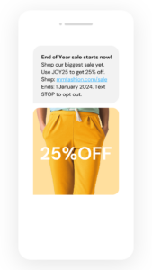 An example of an EOFY sale MMS