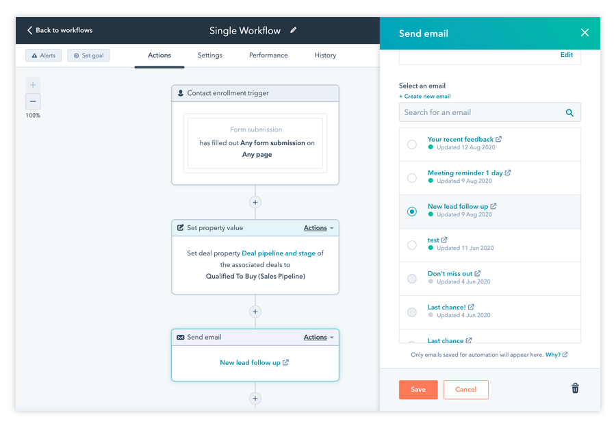 HubSpot new lead follow up