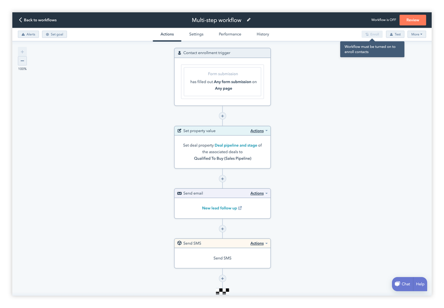 HubSpot send sms