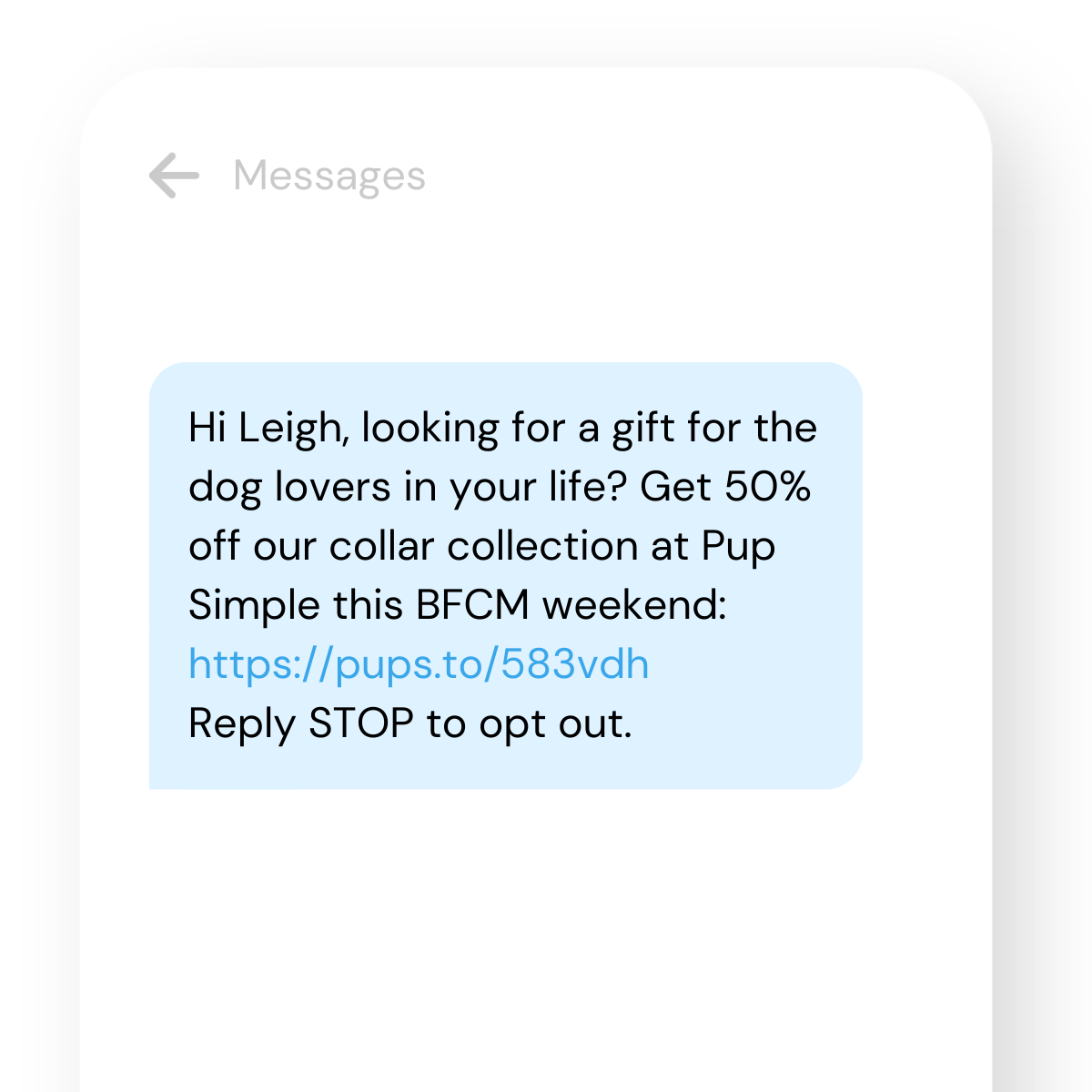 SMS-marketing-example-BFCM-weekend-sale