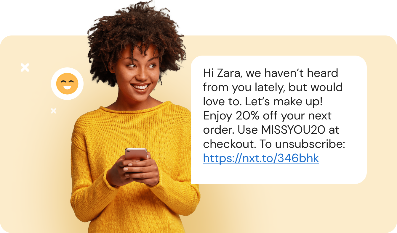 Vinomofo text message example