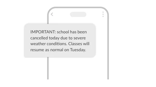 IMPORTANT: school has been cancelled today due to severe weather conditions. Classes will resume as normal on Tuesday.